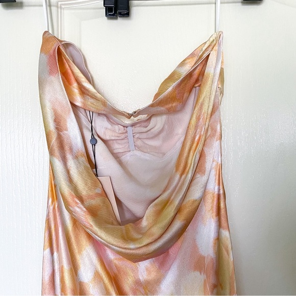 Bec & Bridge Dress Indi Strapless Maxi Satin Cowl Summer Floral Haze 6 - Picture 7 of 9